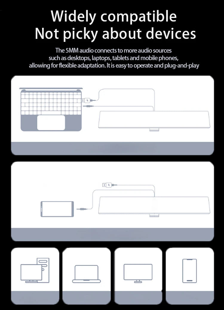 Surround Speaker Home Theater Sound System Computer Soundbar For TV Subwoofer Wired Stereo Strong Bass    Home Decor Supply | Online Retail | ShoreShopper.com