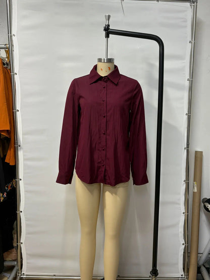 Women Shirt Blouse New Long Sleeve Turn Down Collar Solid Casual Shirt Blouse Women Tops Blouses Shirts Blusas Para Mujer    Your Coastal Marketplace | Shoreshopper.com