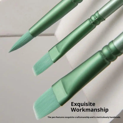 ♥Nylon Bristle Wooden Handle Pointed And Flat Watercolor Paintbrush Set For Art, Acrylic, Gouache, And Oil Painting    Home Decor Supply | Online Retail | ShoreShopper.com