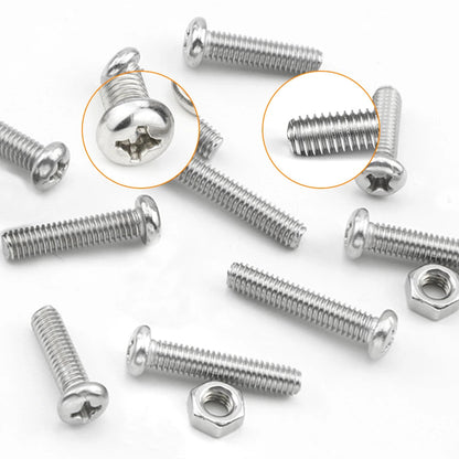M1 M1.2 M1.4 M1.6 M2.5 M3 304 Stainless Steel Round Head Cross Small Screw Set Metric Thread Machine Bolt Assortment Kit Set    Home Decor Supply | Online Retail | ShoreShopper.com