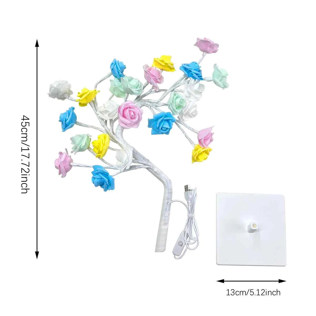 36LED/108LED Table Lamp, Rose Light String, Tree Night Lights, USB Powered Lighting, for Girls Lover Party Camping Summer  Decor