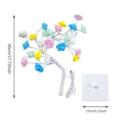 36LED/108LED Table Lamp, Rose Light String, Tree Night Lights, USB Powered Lighting, for Girls Lover Party Camping Summer  Decor