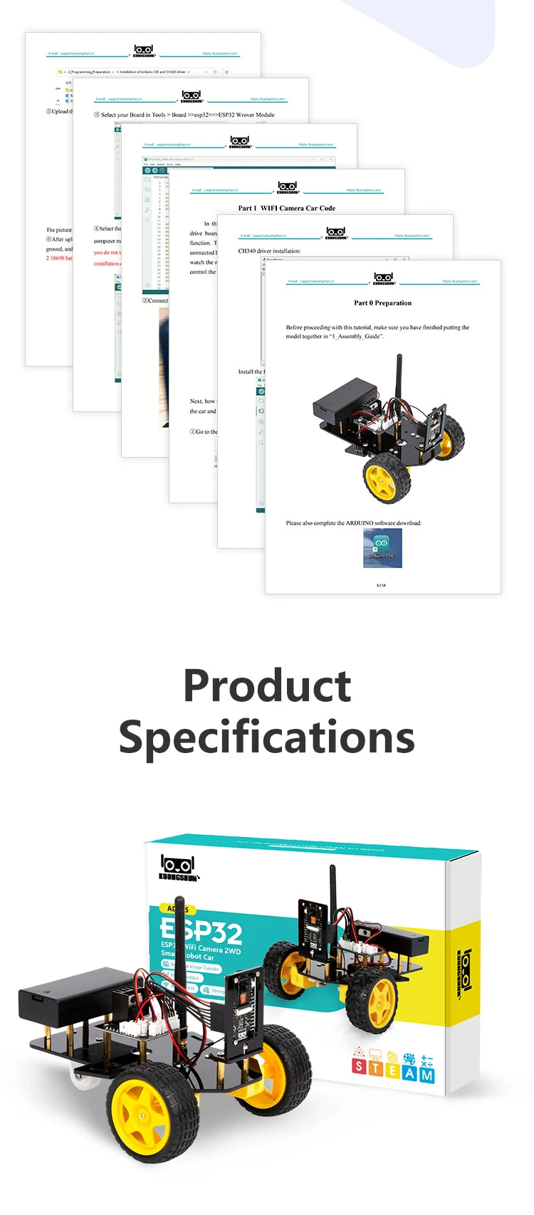 ESP32 Smart Robot Car Kit  Remote Control Car for Arduino Programming Project STEM Education Science Coding Kit - ShoreCo.Shop