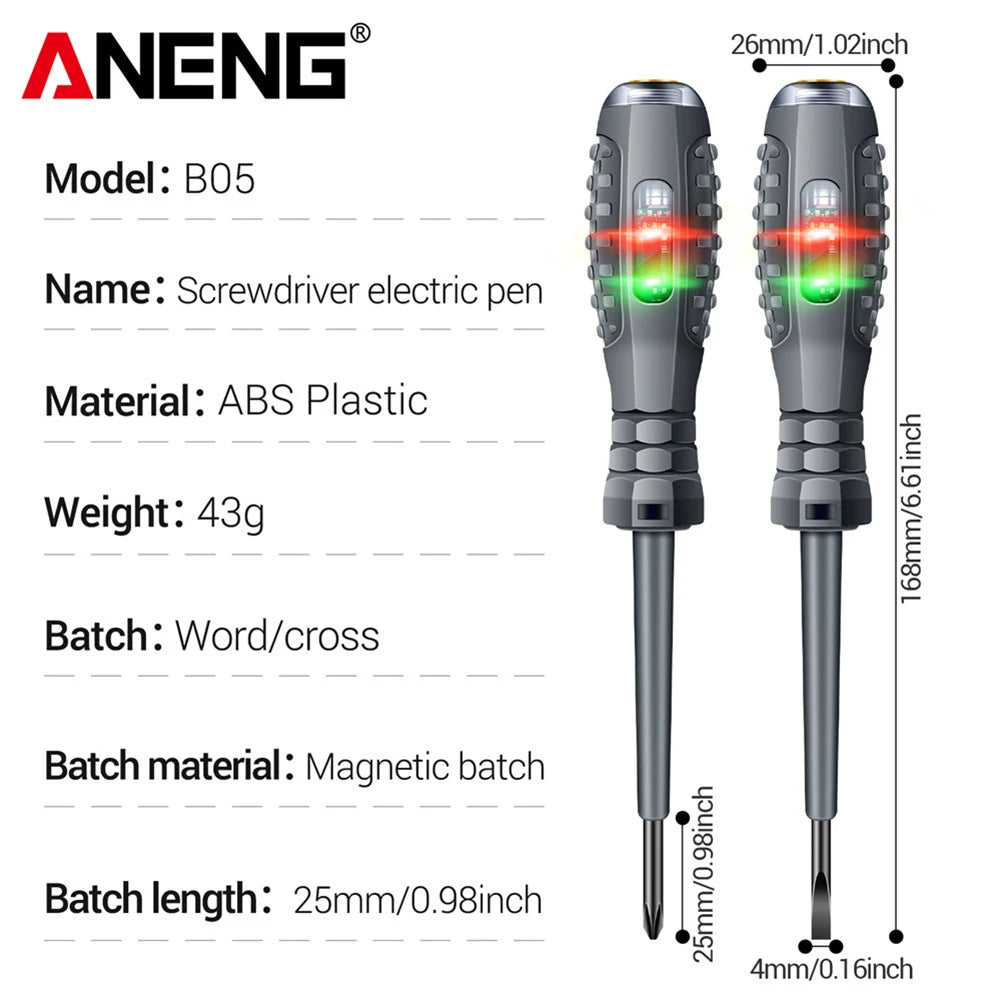 ANENG B05 Word/cross Screwdrivers Neon Bulb Indicator Meter Electric Pen Insulated Electrician Highlight Pocket Tester Pen Tools    Home Decor Supply | Online Retail | ShoreShopper.com