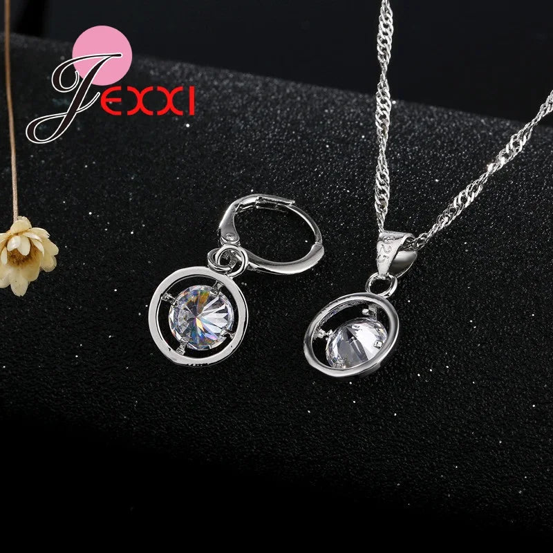 New Fashion Jewelry Set Chain Pendant Necklace & Earrings Genuine 925 Sterling Silver Jewelry Set Hot Sales    Home Decor Supply | Online Retail | ShoreShopper.com