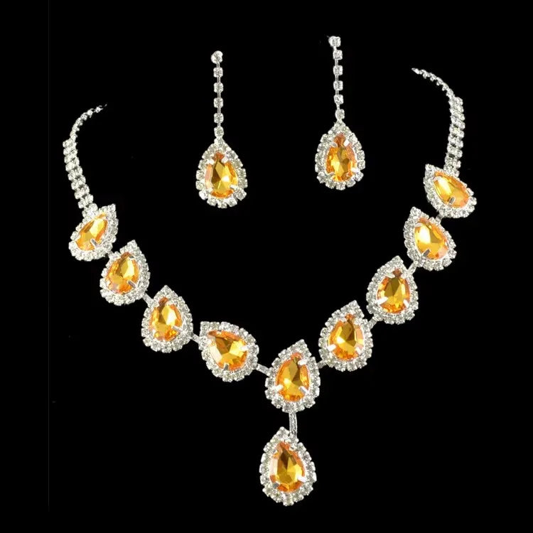 Luxurious Wedding Jewelry Sets for Bridal Bridesmaid Jewelery Drop Earring Necklace Austria Crystal Wholesale Gift    Home Decor Supply | Online Retail | ShoreShopper.com