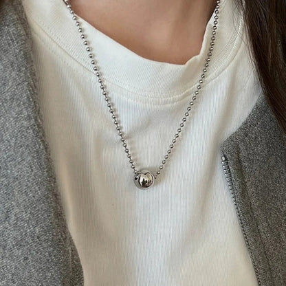Personality Design Silver Color Stainless Steel Beaded Ball Pendant Necklace for Women Double Layer Hip Hop Rock Chokers Jewelry    Home Decor Supply | Online Retail | ShoreShopper.com