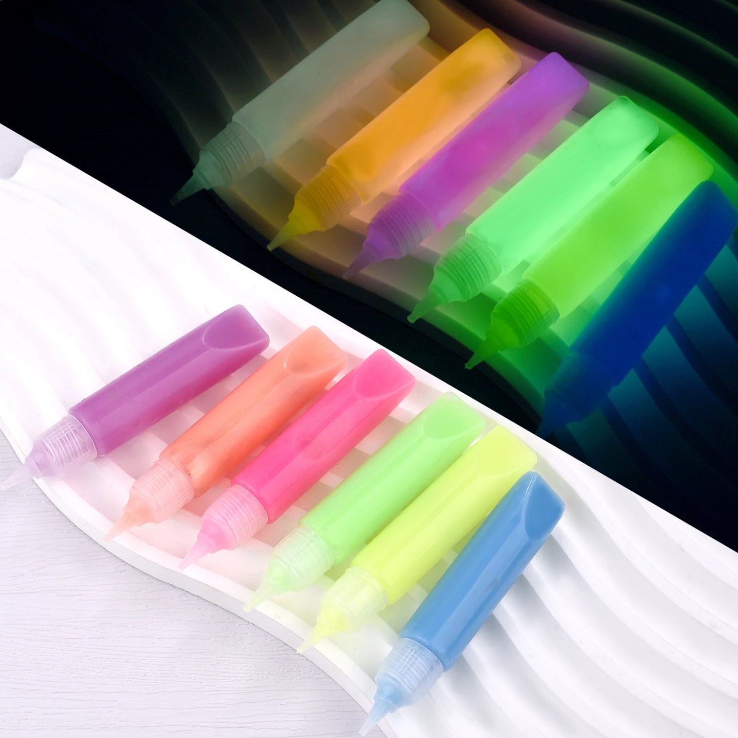 6ml/pc Luminous Pigment Paint Bright Fluorescent Paint Glow In Dark Acrylic Painting Water Color Artwork Party    Home Decor Supply | Online Retail | ShoreShopper.com