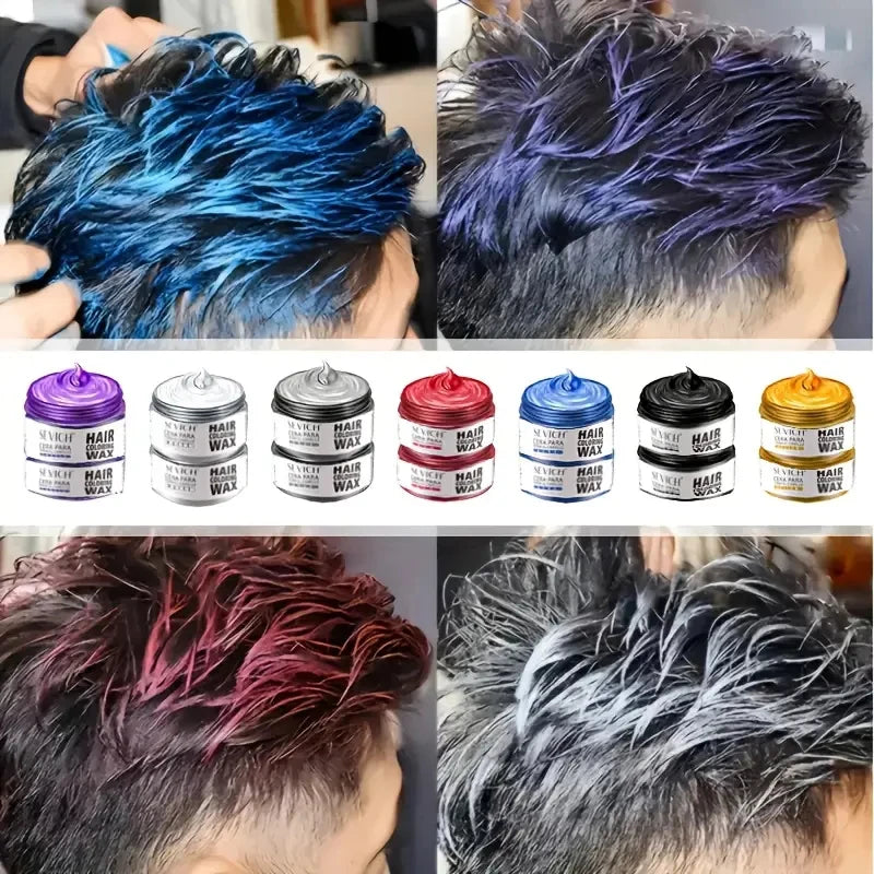 SEVICH Hair Colour Wax Temporary DIY Hair Coloring Wax One-Time Long Lasting Hair Dye Mud Cream Christmas Hair Styling Products - ShoreCo.Shop