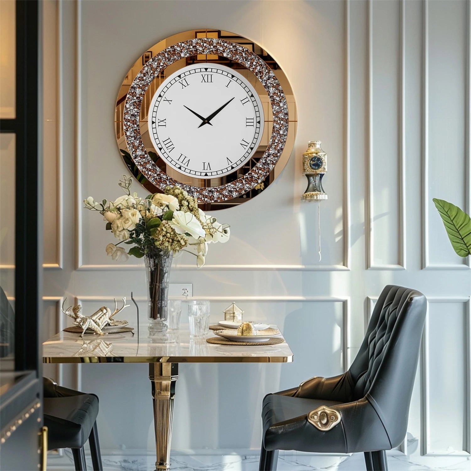 Sparkle & Twinkle Shining Mirrored Luxurious Home Modern Wall Clock 23" or 31"    Home Decor Supply | Online Retail | ShoreShopper.com