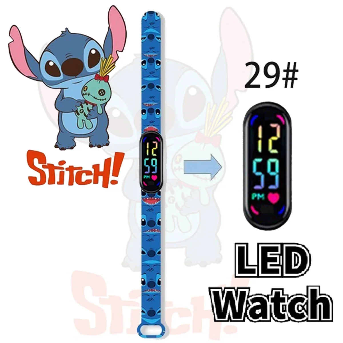 Disney Stitch Digital Kids' Watches Anime Figures LED Luminous Watch Touch Waterproof Electronic Sports Watch Kids Birthday Gift    Home Decor Supply | Online Retail | ShoreShopper.com
