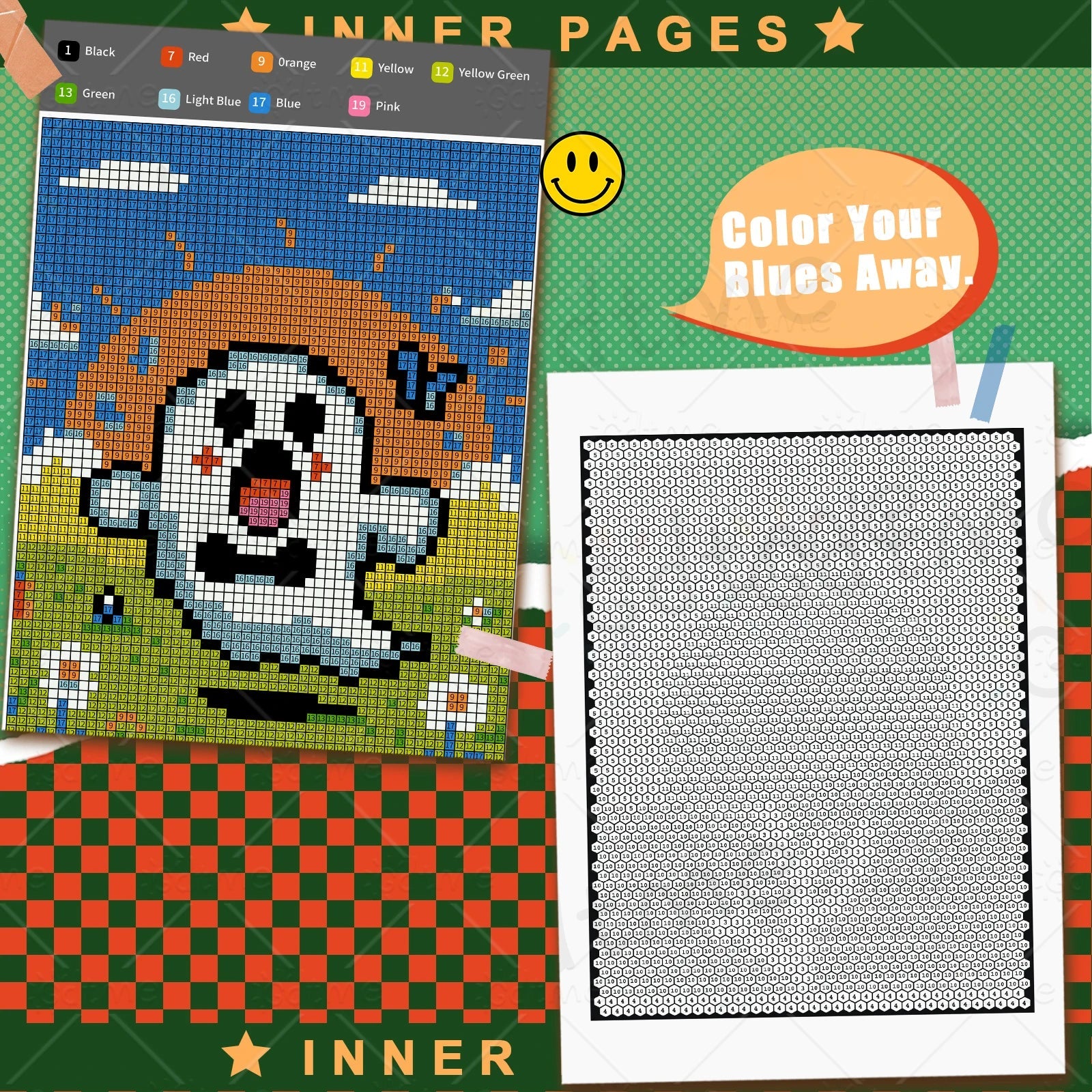 MYSTERY COLOR BY NUMBER Cartoon Animal artwork by digital adult Coloring Book DIY Painting Drawing Coloring By Num    Home Decor Supply | Online Retail | ShoreShopper.com