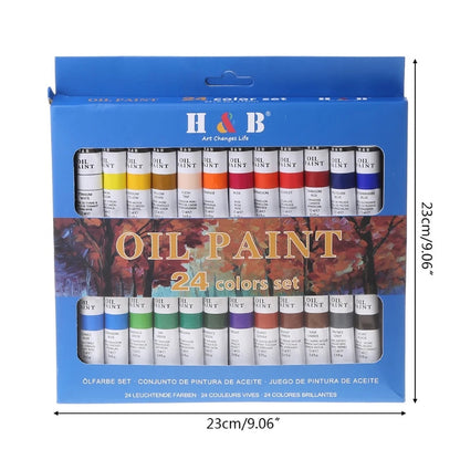 24 Colors Professional Oil Painting Paint Drawing Pigment 12ml Tubes Set Artist Art Supplies for Beginner QXNF    Home Decor Supply | Online Retail | ShoreShopper.com