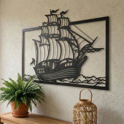 Metal Sailboat Wall Art, Coastal Nautical Home Decor for Marine Entry Sign    Your Coastal Marketplace | Shoreshopper.com