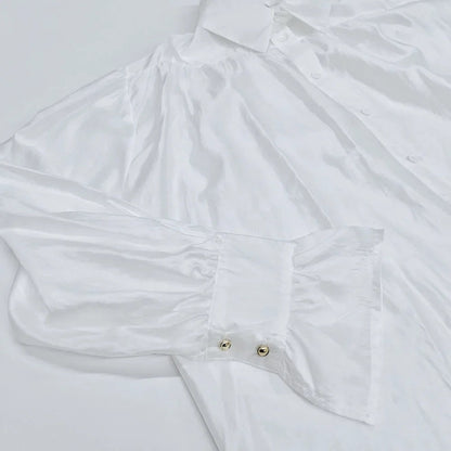Women's Shirt Long Sleeve Turn-down Collar Sexy See-through Loose Button Women Shirts Beach Style Simple Solid Color Casual Tops    Your Coastal Marketplace | Shoreshopper.com
