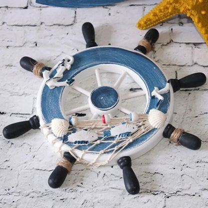 Marine Style Wood Ship Wheel Boat Steering Rudder Mediterranean Ornament Nautical Theme Birthday Party Kids Home Decorations    Your Coastal Marketplace | Shoreshopper.com