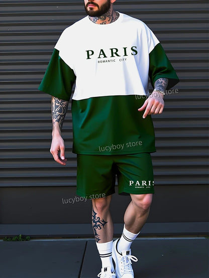 ROMANTIC CITY PARIS Printed Sport T-shirt+shorts Suit Set Men Male Luxury Tracksuit Outfit Summer Oversized 2 Piece Set Clothes    Home Decor Supply | Online Retail | ShoreShopper.com