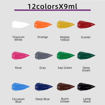 9mL, Oil Paint Set for Fabric Clothing, Nail Glass Drawing, Waterproof Art Supplies,12 Colors, Wholesale    Home Decor Supply | Online Retail | ShoreShopper.com
