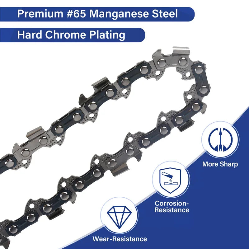 12 Inch Chainsaw Chain 3/8" LP Pitch .043'' Gauge 45 Drive Links Fits For DeWalt DCCS620P1 Ryobi, Craftsman, Makita and More - ShoreCo.Shop