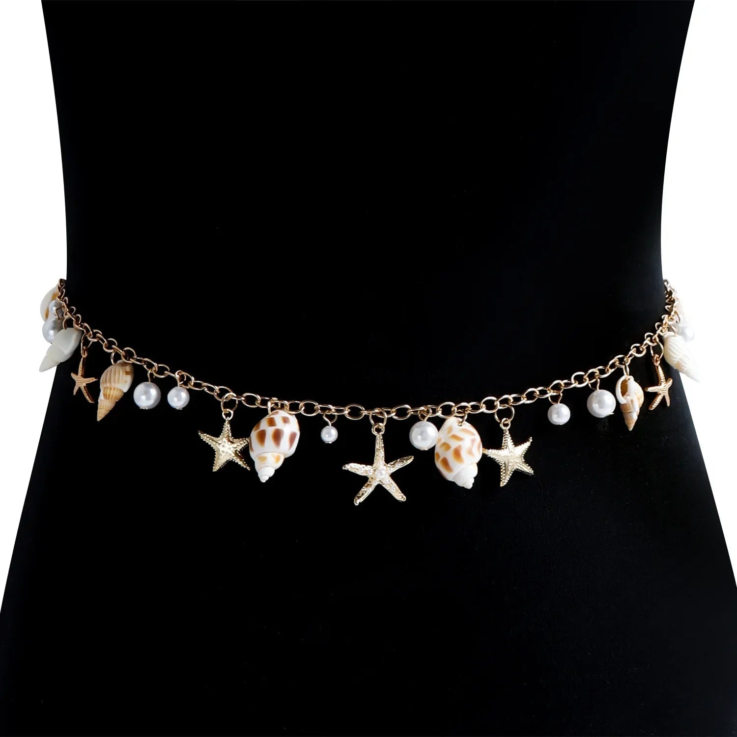 Bohemian Summer Beach Shell Waist Link Imitation Pearl Sea Star Conch Pendant Body Chain for Women Fashion Jewelry Accessories    Your Coastal Marketplace | Shoreshopper.com
