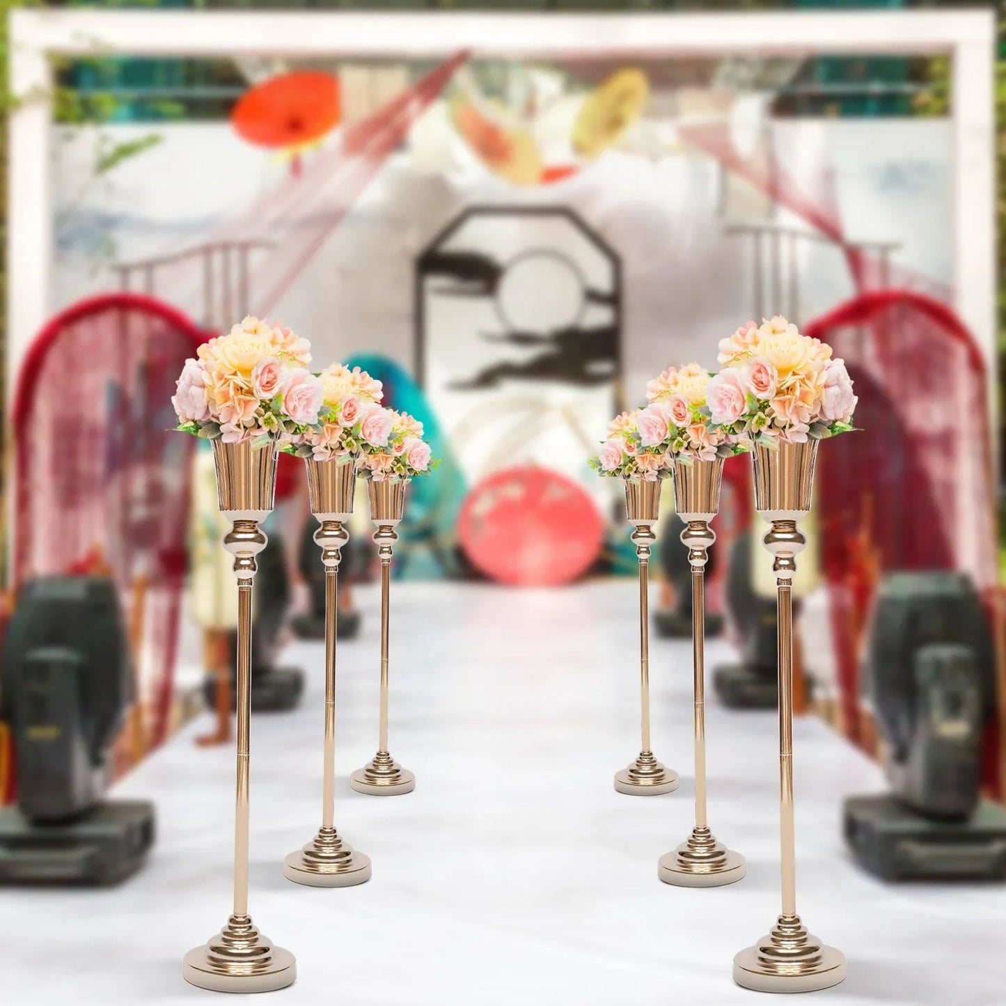 10Pcs Versatile Wedding stands Metal Trumpet Holders Vases For Weddings, Party Decorations    Home Decor Supply | Online Retail | ShoreShopper.com