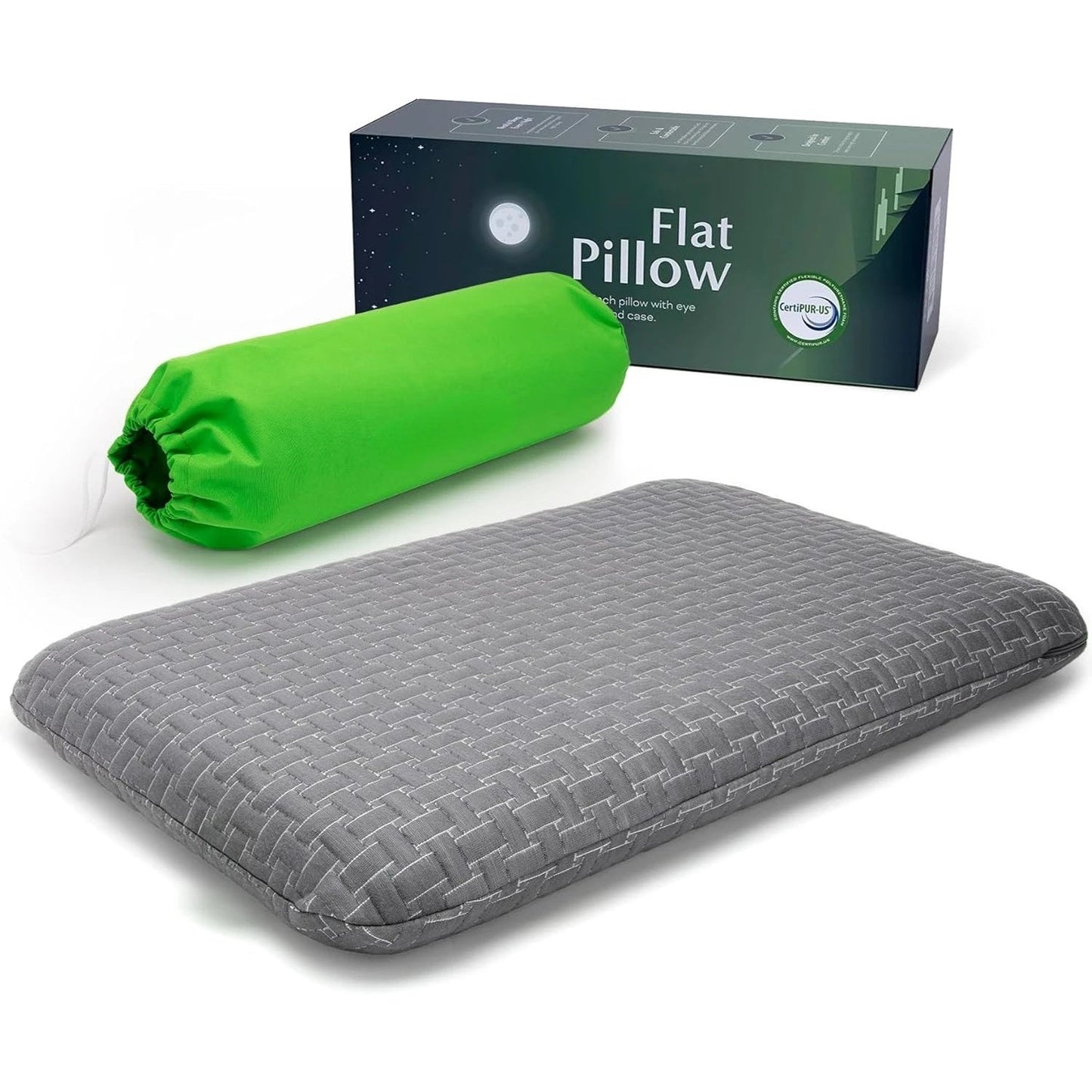 Thin Gel Memory Foam Ultra Thin Pillow | Low Profile Thin Flat 2.6 Inch Flat Pillows | Stomach or Back Sleeper Pillows |    Home Decor Supply | Online Retail | ShoreShopper.com
