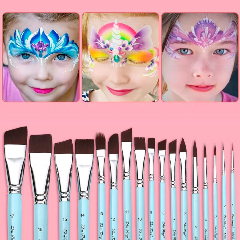 Body Pinting Face Body Art Paint Multifunctional Professional Paint Brushes Set Wooden Handle Nylon Brush Oil Painting Brushes    Home Decor Supply | Online Retail | ShoreShopper.com