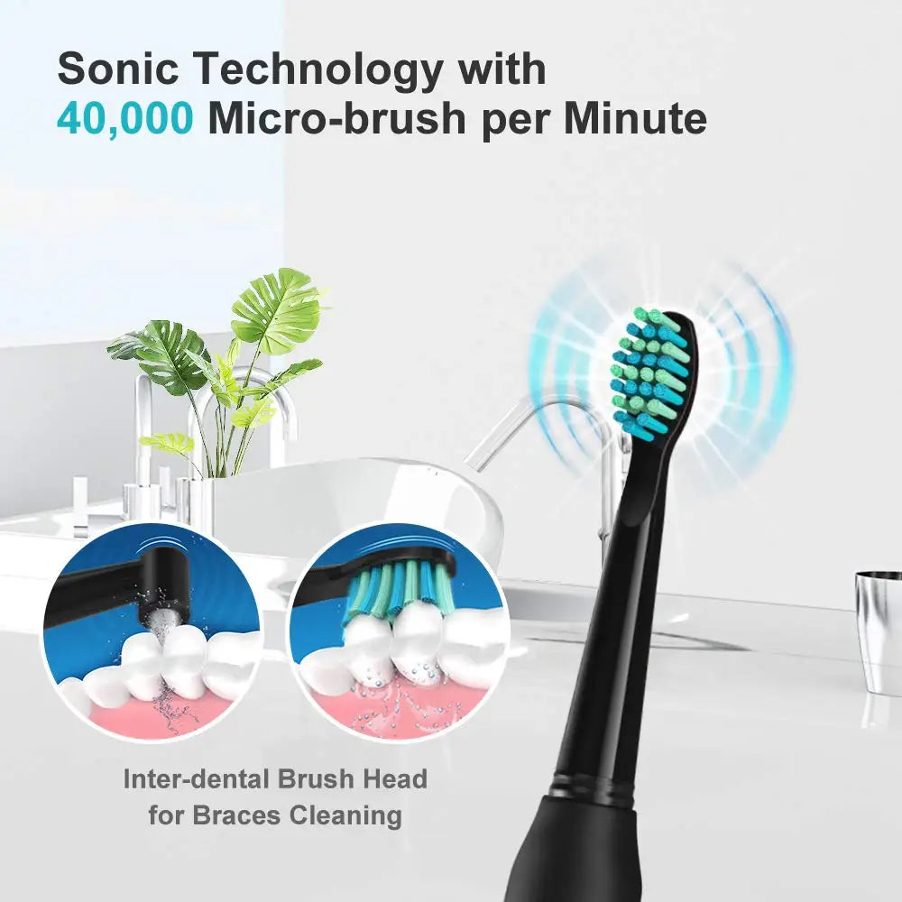 Fairywill Electric Sonic Toothbrush FW-507 USB Charge Rechargeable Adult Waterproof Electronic Tooth Brushes Replacement Heads s - ShoreCo.Shop