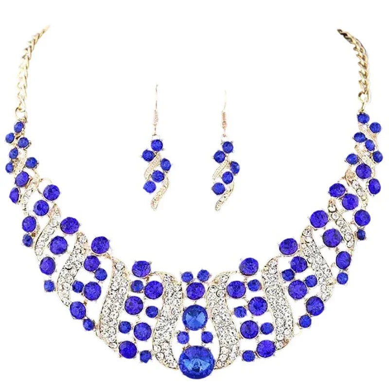 Romantic 2 Pieces/set Wedding Jewelry Set Shiny Crystal Bridal Jewelry Set Ladies Necklace Earrings    Home Decor Supply | Online Retail | ShoreShopper.com
