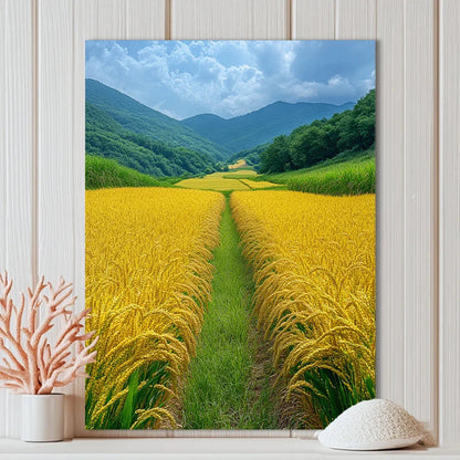 Charming Yellow Rice Fields Canvas Art - Frameless Home Decor for Office & Cafe | Ideal Gift for Any Room    Home Decor Supply | Online Retail | ShoreShopper.com