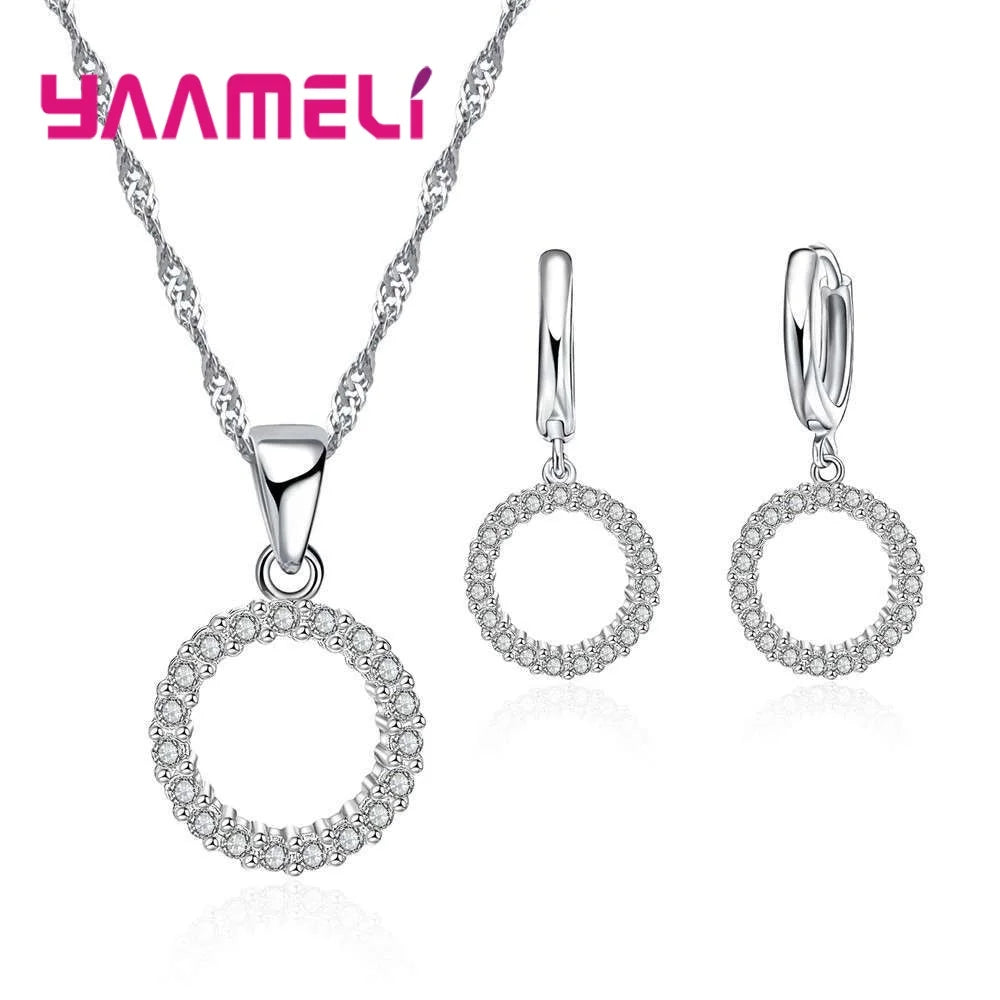 925 Sterling Silver Jewelry Set Necklace And Earrings For Women Party Wedding Engagement Accessories    Home Decor Supply | Online Retail | ShoreShopper.com