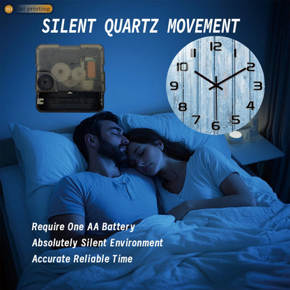 Rustic Blue Wooden Plank Wall Clock with Snowflakes, Winter Theme Home Office Decor, Silent Quartz Movement Decorative Design    Home Decor Supply | Online Retail | ShoreShopper.com