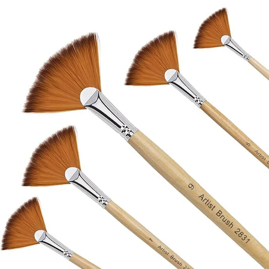 Paint Brushes 5 Pieces Fan Paint Brush Artists Nylon Brushes for Acrylic, Watercolour and Oil Painting    Home Decor Supply | Online Retail | ShoreShopper.com