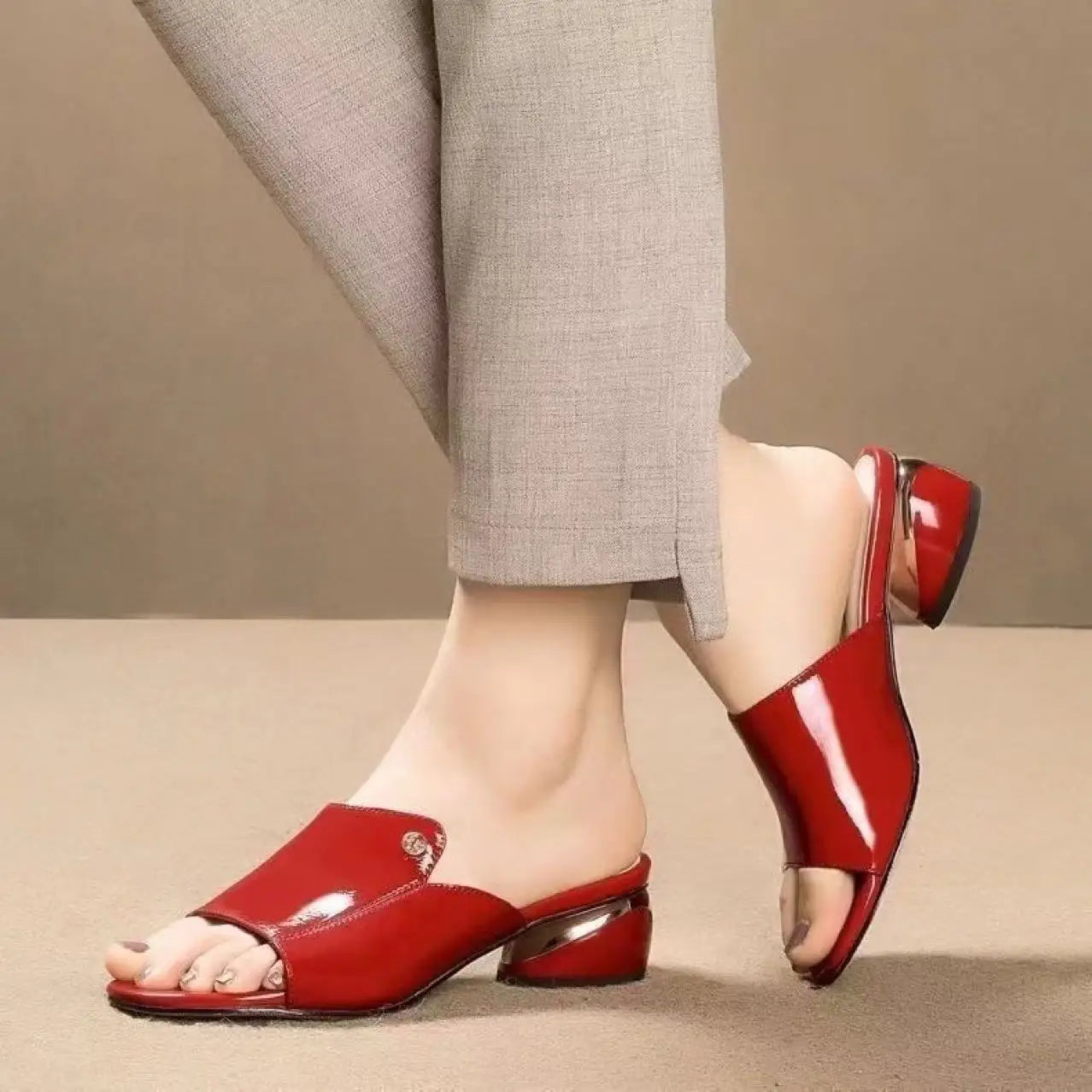 Women's Shoes Fashion Red Sexy Womens Slippers 2026 Soft Leather Ladies Comfortable Sandals Suitable for Girls Pantuflas Mujer    Your Coastal Marketplace | Shoreshopper.com