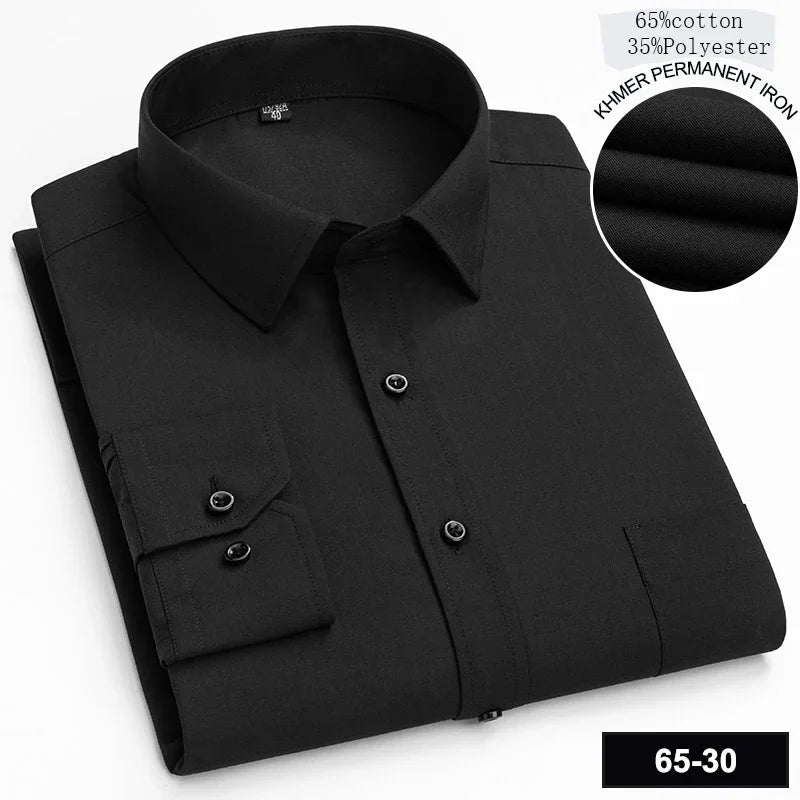 New in shirt long-sleeve shirts for men slim fit formal plian shirt single pocket office clothes soft plaid cotton designer tops    Home Decor Supply | Online Retail | ShoreShopper.com