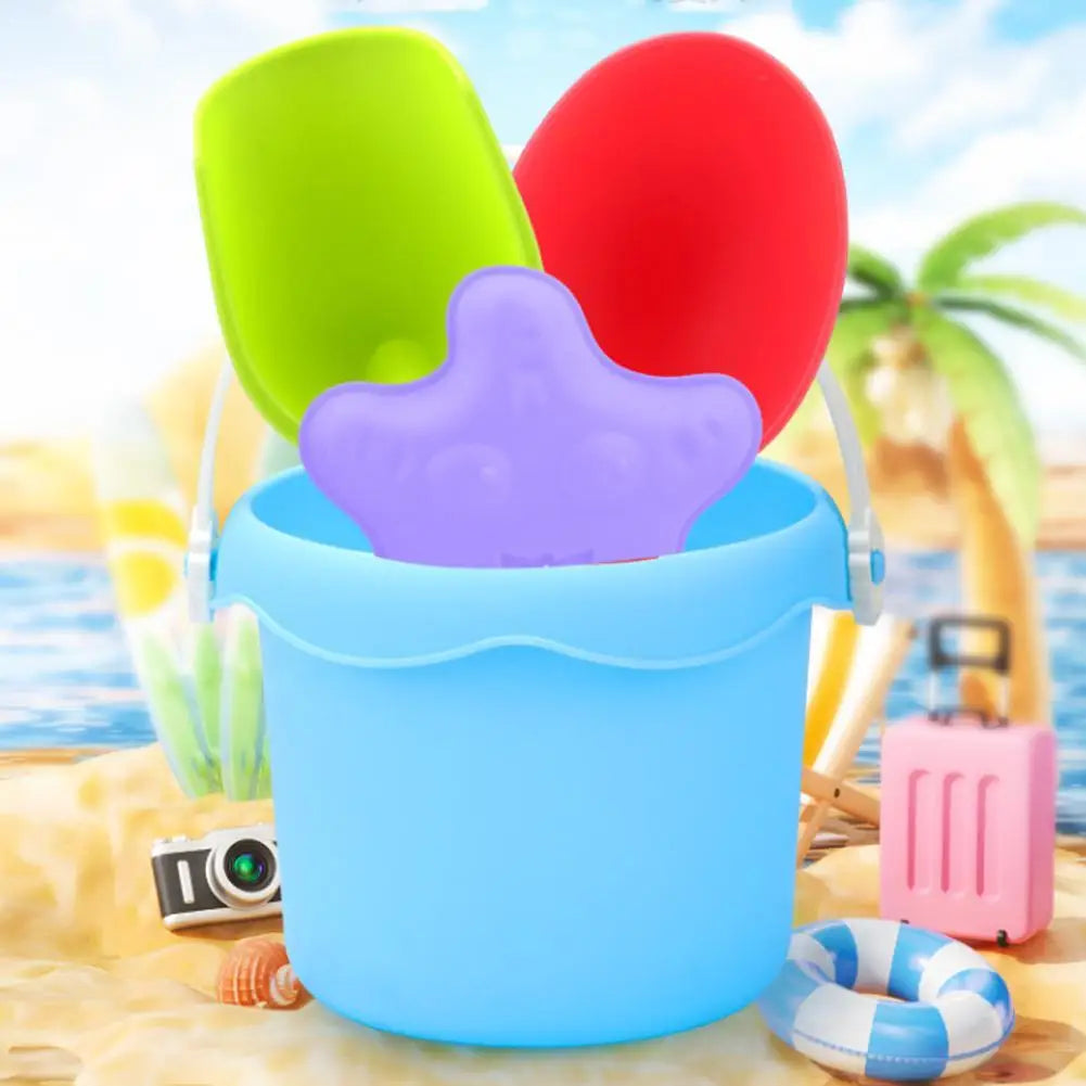 Beach Toy Set for Kids Plastic Sand Play Set with Bucket, Shovels, Molds Sea Creature Molds, Smooth Edges, Bright Colors    Your Coastal Marketplace | Shoreshopper.com