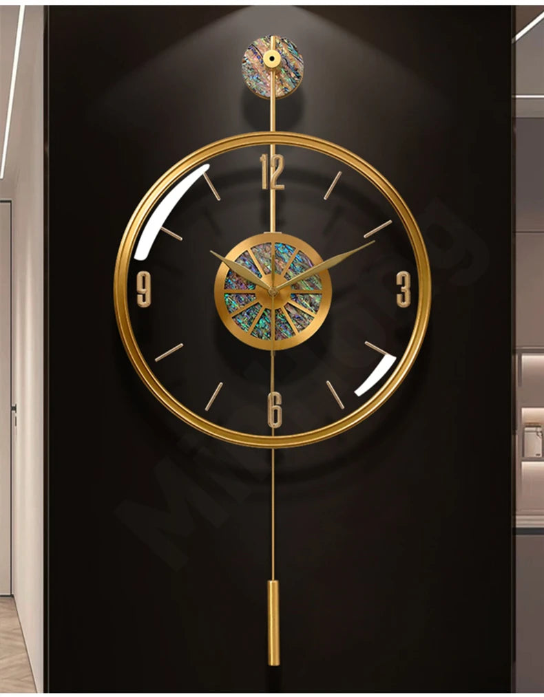 Modern Luxury Large Wall Clock With Pendulum Minimalist Decorative Art Silent Clock Nordic Living Room Bedroom Office Wall Clock    Home Decor Supply | Online Retail | ShoreShopper.com