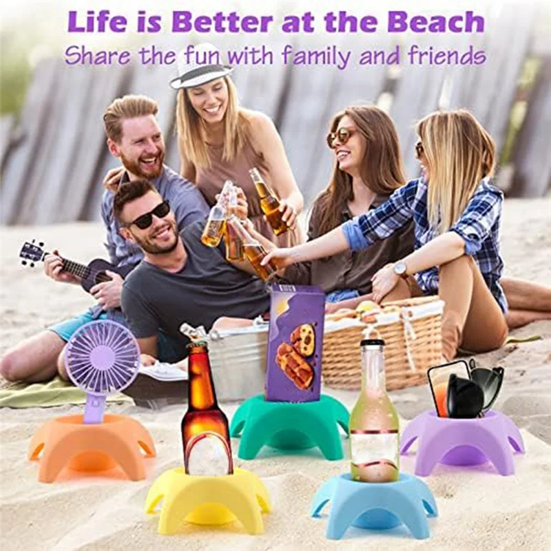 B06B-Beach Vacation Essentials Accessories Beach Cup Holders, Sand Coasters, Beach Travel Essentials For Women    Your Coastal Marketplace | Shoreshopper.com