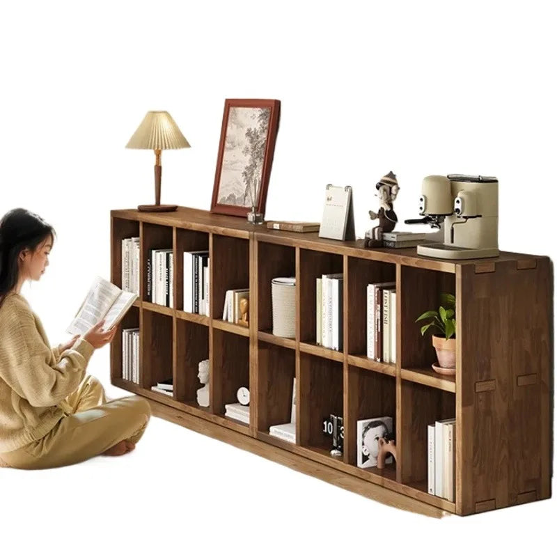 Solid Wood Short Bookshelf Floor Storage Cabinet Grid Organizer Shelf for Living Room Home & Kindergarten Display Unit    Home Decor Supply | Online Retail | ShoreShopper.com