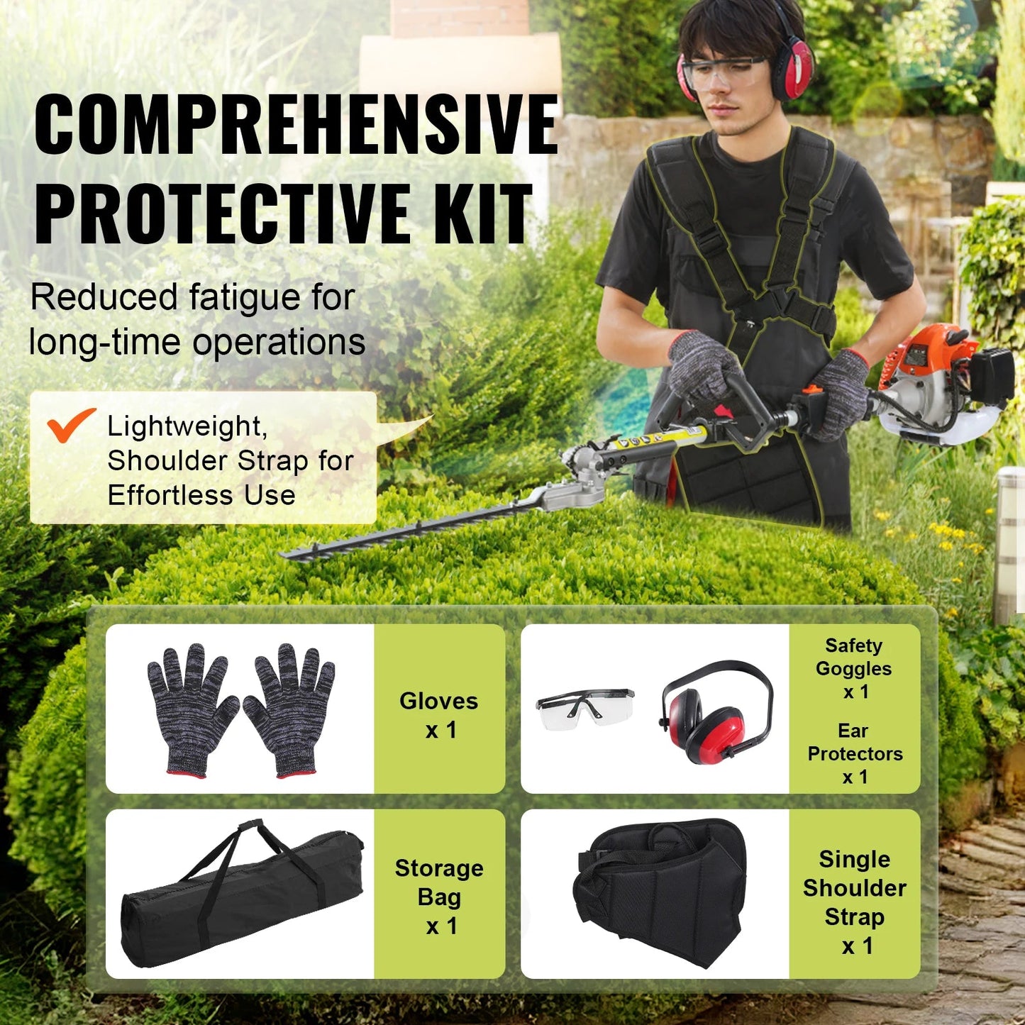 SucceBuy 33CC 6-in-1Multi-Functional Trimming Tools Gas Hedge Trimmer Weed Eater String TrimmerBrush Cutter Pole Saw Chainsaw    Home Decor Supply | Online Retail | ShoreShopper.com