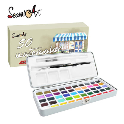 Seamiart 50/72/90/100 Color Solid Watercolor Paint Set Basic Neone Glitter Watercolor Pigments for Drawing Art Paint Supplies    Home Decor Supply | Online Retail | ShoreShopper.com
