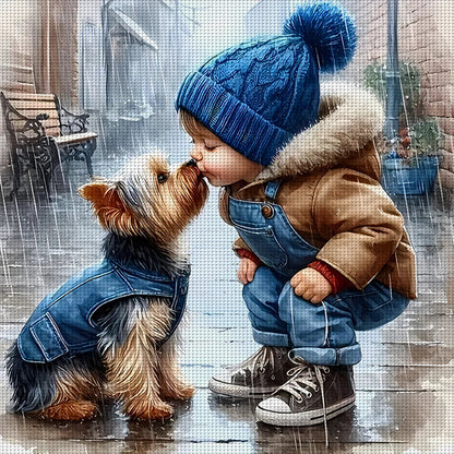 Full Embroidery Eco-cotton Thread 11CT Printed Boy Cross Stitch Kit Art 40x40cm    Home Decor Supply | Online Retail | ShoreShopper.com