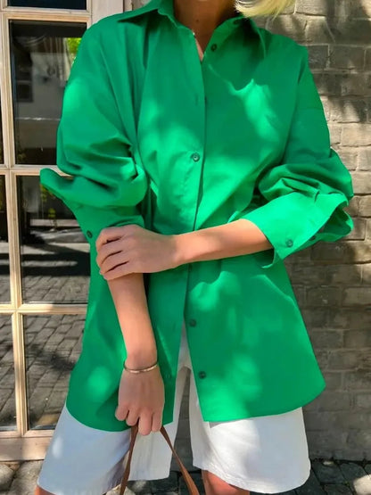 100% Cotton Shirts for Women Spring and Summer Fashion Long Sleeve Shirt Single Breasted Design Casual Loose Blouse for Women    Your Coastal Marketplace | Shoreshopper.com