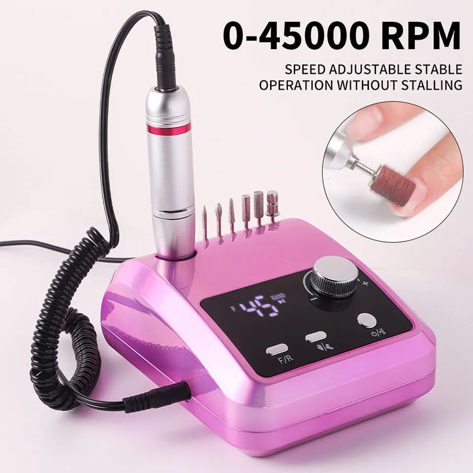 45000RPM Nail Drill Machine Professional Nail Lathe with Large LCD Screen Smart Electric Manicure Polisher Nail Art Tools    Home Decor Supply | Online Retail | ShoreShopper.com