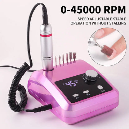 45000RPM Nail Drill Machine Professional Nail Lathe with Large LCD Screen Smart Electric Manicure Polisher Nail Art Tools    Home Decor Supply | Online Retail | ShoreShopper.com