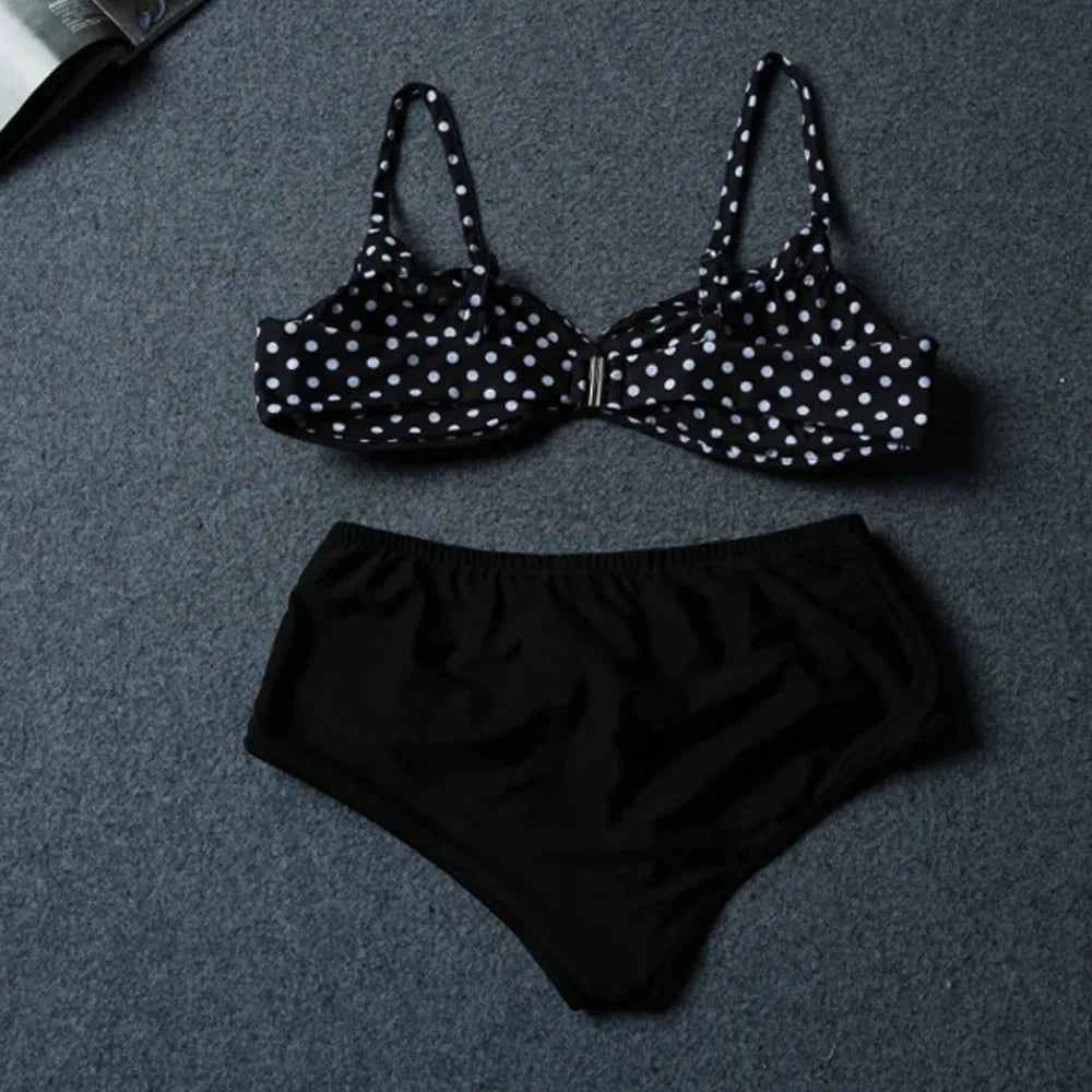 2024 Plus Size Swimsuit Women Print Two Pieces Loose Elastic Swimwear Female Big Breast Bathing Swimming Suit Bathers Beachwear