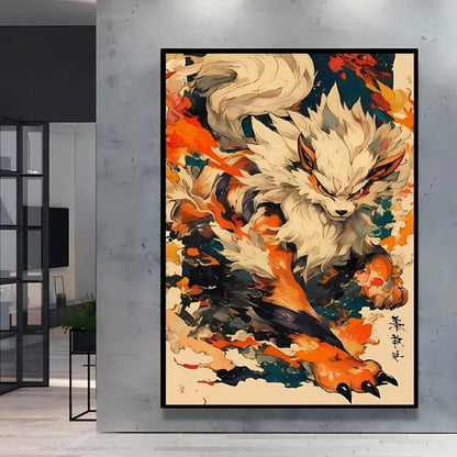 High Quality Pokemon Arcanine Pikachu Wall Painting with Unique Designs and Gorgeous Colors Adding A Touch of Brightness To Wall    Home Decor Supply | Online Retail | ShoreShopper.com