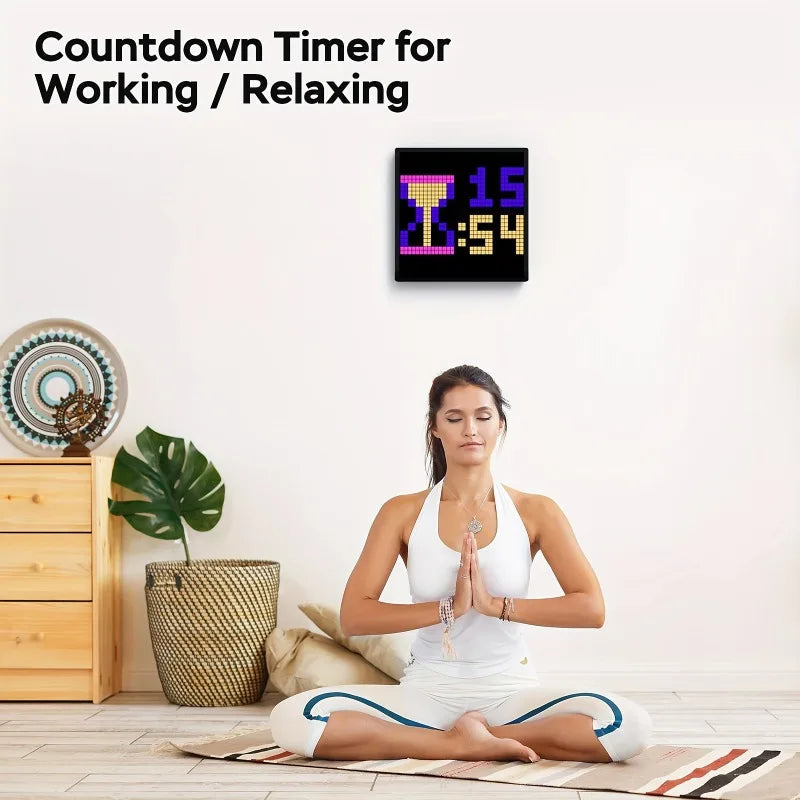 LED Pixel Display 32x32 Programmable Pixel Art Display With APP Control Creative Animation Interesting Text And Digital Clock    Home Decor Supply | Online Retail | ShoreShopper.com
