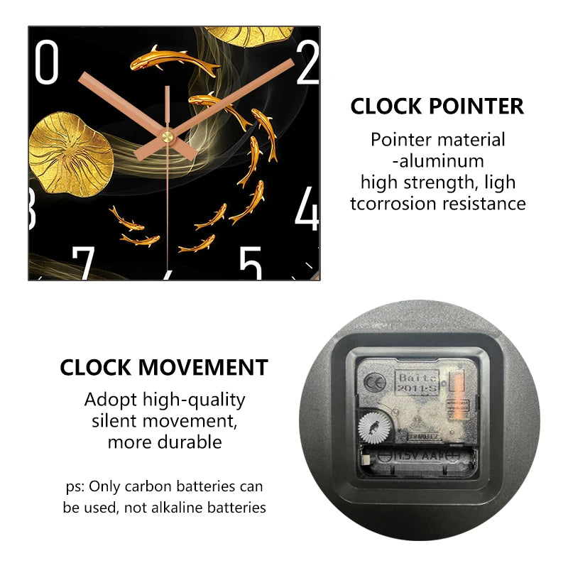 Simple Luxury Quartz Clock Hanging Wall Fish Decoration Modern Style Restaurant Living Room Home Decor Clock 8 10 12 Inche    Home Decor Supply | Online Retail | ShoreShopper.com