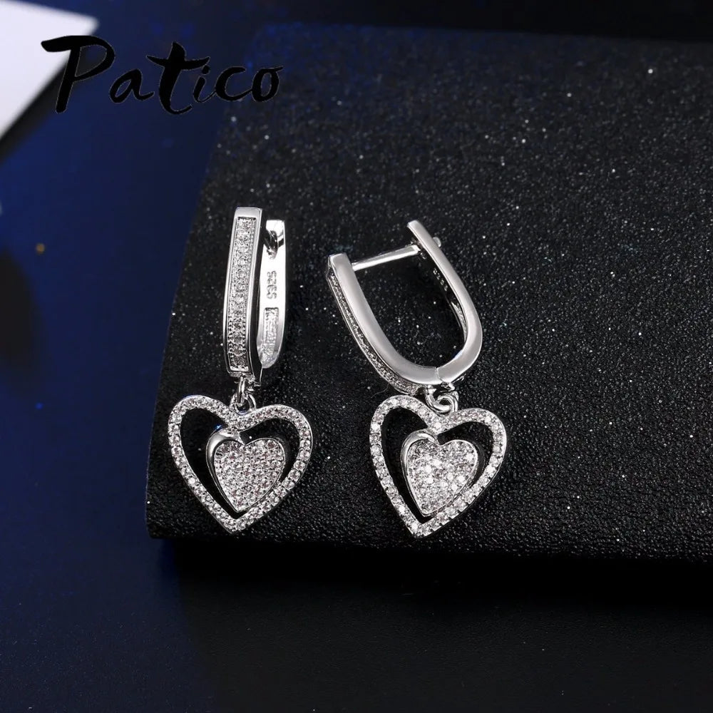 Wedding Jewelry Sets For Brides Fine Silver Drop Crystal Earrings Necklace Wedding Jewelry Genuine 925 Sterling Silver    Home Decor Supply | Online Retail | ShoreShopper.com